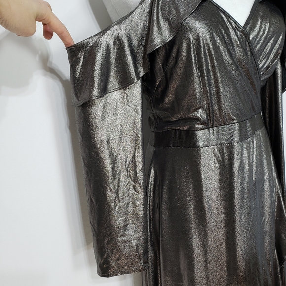 NEW-Collective Concepts Metallic Bronze Midi Dress - Picture 5 of 7